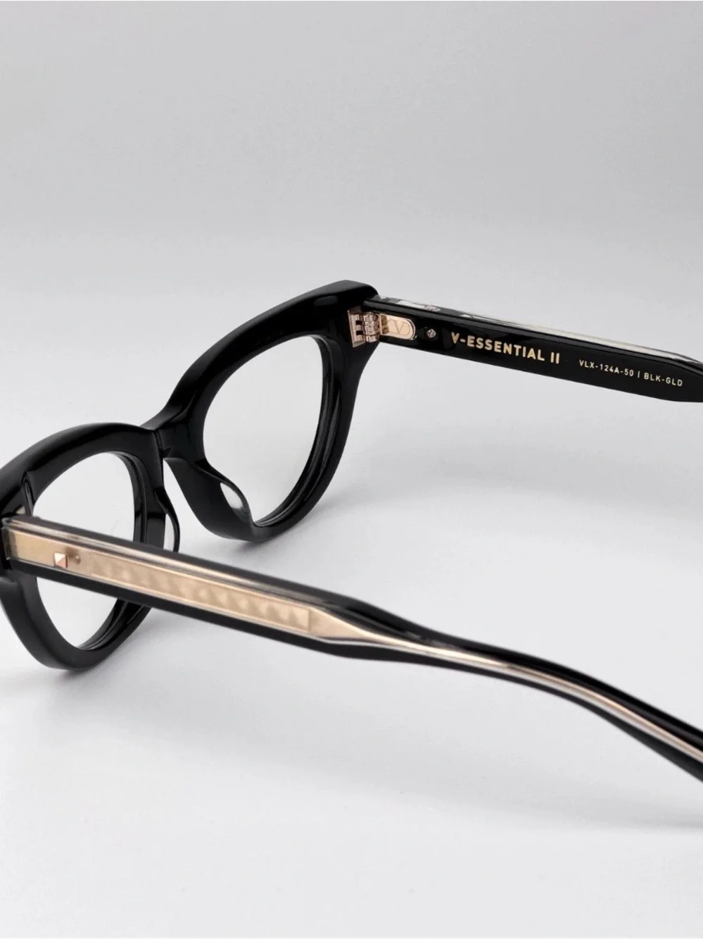 New Valentino V ESSENTIAL ll VLX 124A Black Cat Eye Glasses Authentic